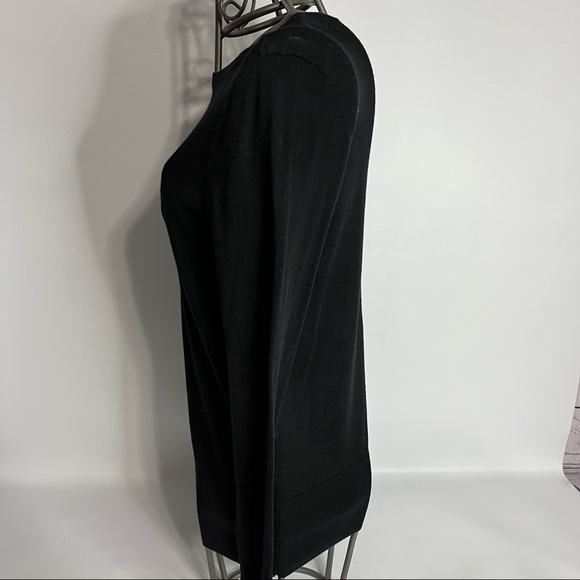 Halogen Black Boat Neck Pima Cotton & Viscose Sweater Size Medium - Picture 4 of 11